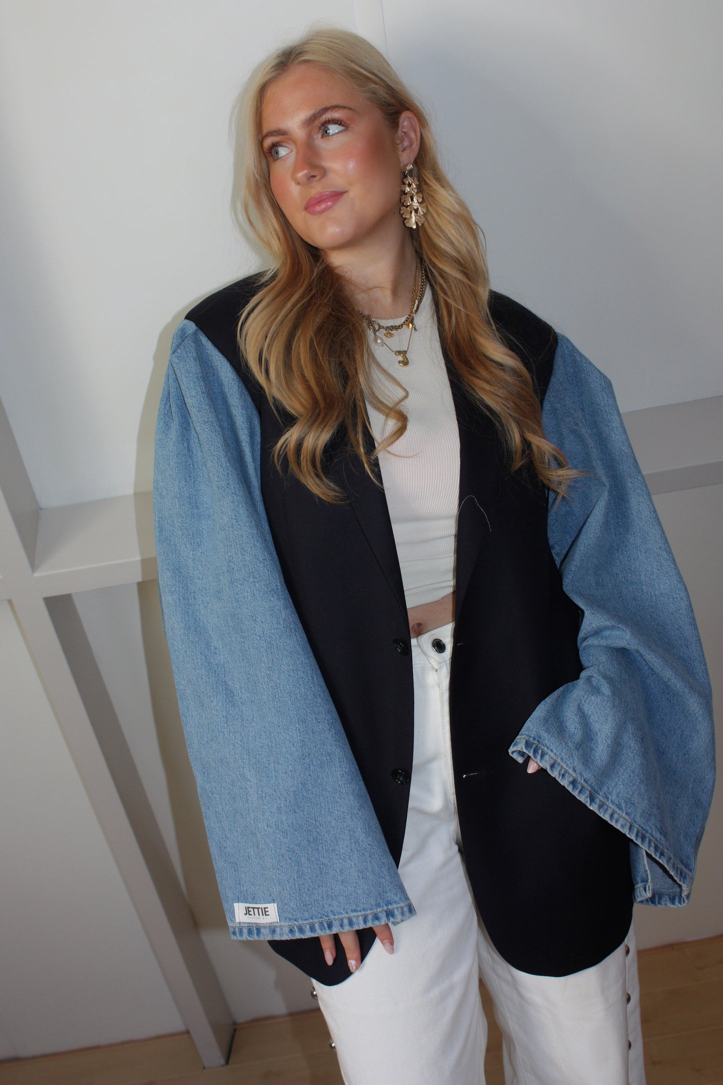 DENIM BLAZER SPLIT