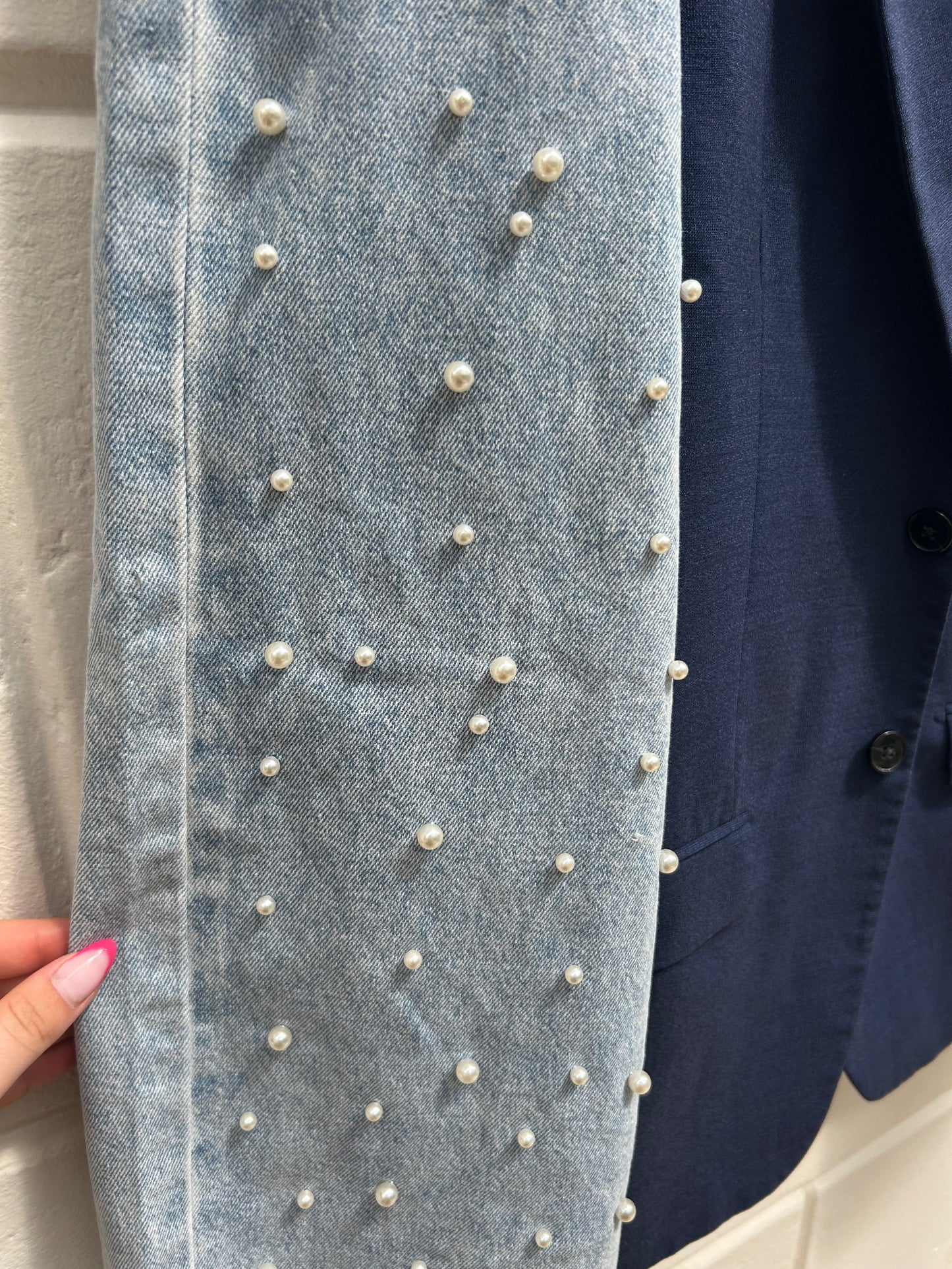 Denim Blazer Pearl