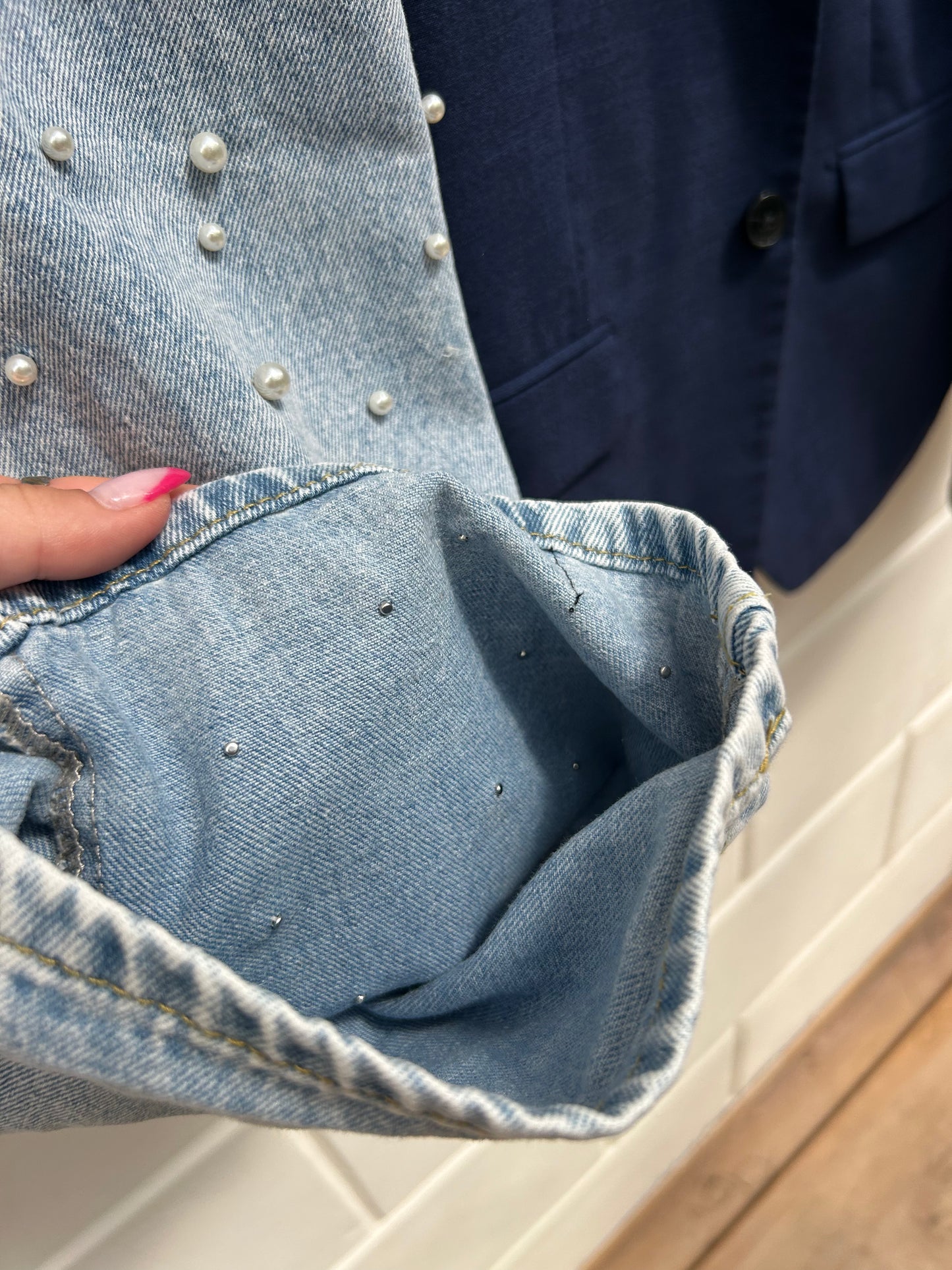 Denim Blazer Pearl