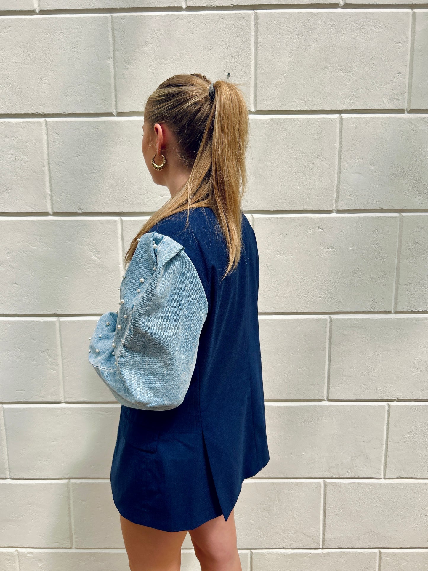 Denim Blazer Pearl