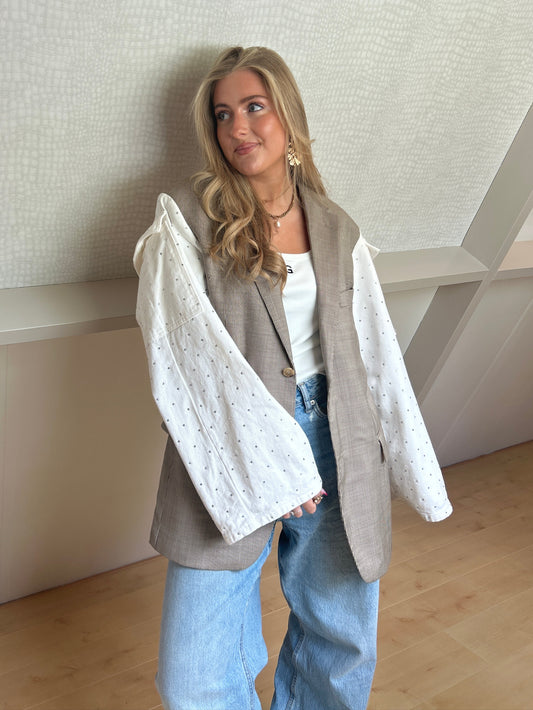 Beige Glitter Blazer (met gebruikssporen)
