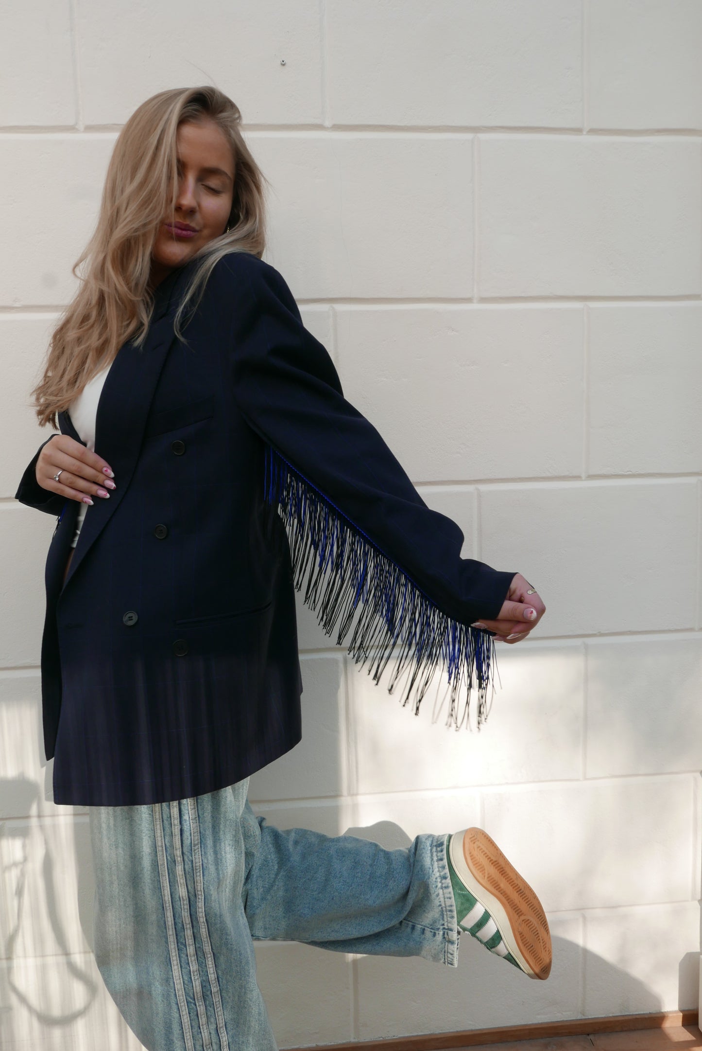 getailleerde blazer franjes